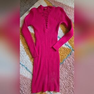 Guess hot pink Knit Longsleeve Dress